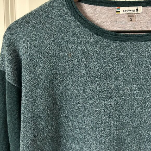 Smartwool Women's Shadow Pine Colorblock Sweater Mist Twilight Blue Size Small - Picture 2 of 5